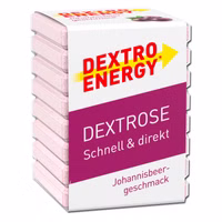 Dextro Energy Johannisbeere, Traubenzucker, Würfel, 46g Packung Dextro Energy Johannisbeere, Traubenzucker, Würfel, 46g Packung Bild 1