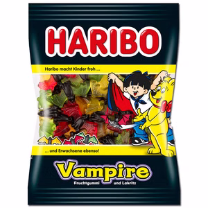 Haribo Vampire, Fruchtgummi, Lakritz, 175g Beutel Bild 1