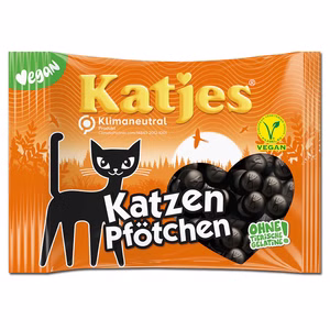 Katjes Katzen Pfötchen, Lakritz, 200g Beutel Bild 1