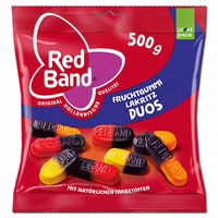 Red Band Fruchtgummi Lakritz Duos, 500g Beutel Red Band Fruchtgummi Lakritz Duos, 500g Beutel Bild 1