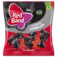 Red Band schwarze Juwelen, Lakritz, 500g Beutel Red Band schwarze Juwelen, Lakritz, 500g Beutel Bild 1