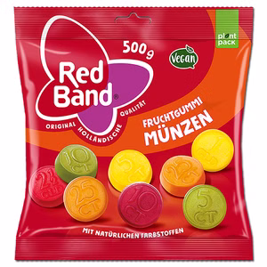 Red Band Fruchtgummi Münzen 500 g Beutel Red Band Fruchtgummi Münzen 500 g Beutel Bild 1