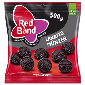 Red Band Lakritz Münzen, 500g Beutel Red Band Lakritz Münzen, 500g Beutel Bild 1