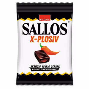 Sallos X-Plosiv, Lakritz-Bonbons, 150g Beutel Sallos X-Plosiv, Lakritz-Bonbons, 150g Beutel Bild 1