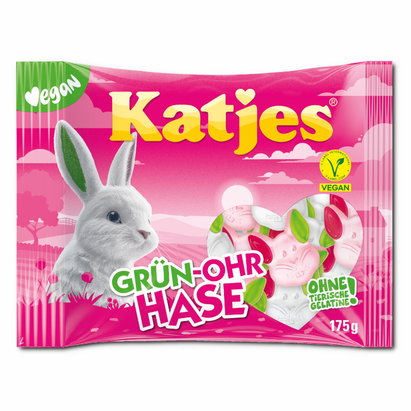 Katjes Grün-Ohr Hase, veganes Fruchtgummi, 16 Beutel je 175g Katjes Grün-Ohr Hase, veganes Fruchtgummi, 16 Beutel je 175g Bild 2