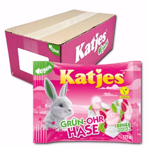 Katjes Grün-Ohr Hase, veganes Fruchtgummi, 16 Beutel je 175g Bild 1