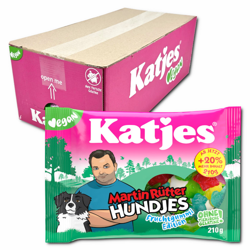 Katjes Martin Rütter Hundjes Fruchtgummi-Edition, vegan, 18 Beutel je 210g Katjes Martin Rütter Hundjes Fruchtgummi-Edition, vegan, 18 Beutel je 210g Bild 1