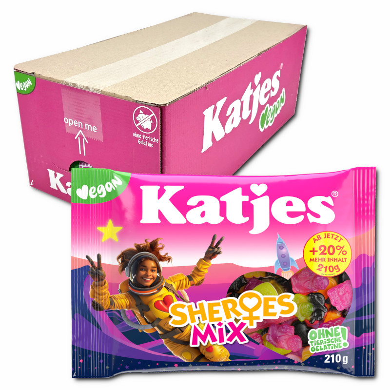 Katjes Sheroes Mix, veganes Fruchtgummi, 16 Beutel je 210g Katjes Sheroes Mix, veganes Fruchtgummi, 16 Beutel je 210g Bild 1