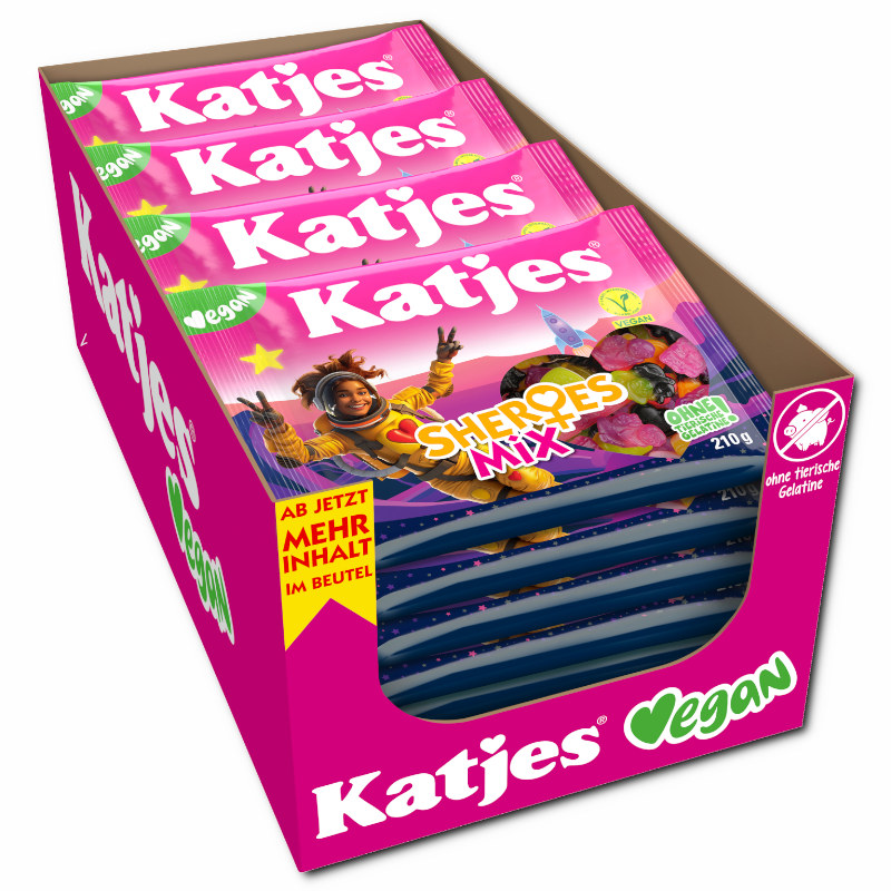 Katjes Sheroes Mix, veganes Fruchtgummi, 16 Beutel je 210g Katjes Sheroes Mix, veganes Fruchtgummi, 16 Beutel je 210g Bild 2