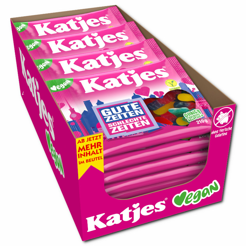 Katjes Gute Zeiten schelchte Zeiten, veganes Fruchtgummi, 20 Beutel je 210g Katjes Gute Zeiten schelchte Zeiten, veganes Fruchtgummi, 20 Beutel je 210g Bild 2