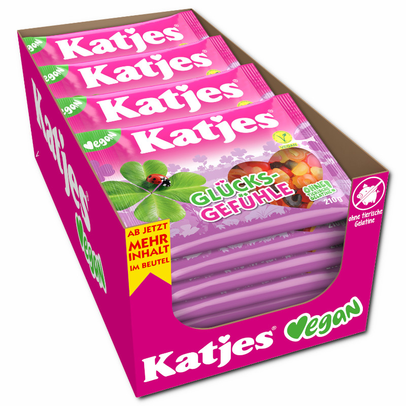 Katjes Glücksgefühle, veganes Fruchtgummi, 20 Beutel je 210g Katjes Glücksgefühle, veganes Fruchtgummi, 20 Beutel je 210g Bild 2