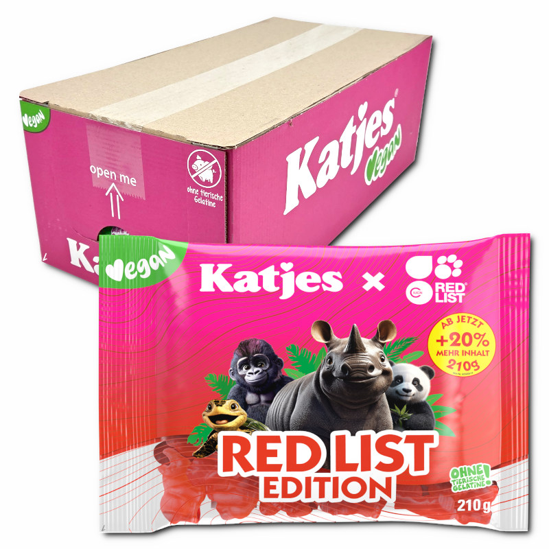 Katjes Red List Edition, veganes Fruchtgummi, 20 Beutel je 210g Katjes Red List Edition, veganes Fruchtgummi, 20 Beutel je 210g Bild 1