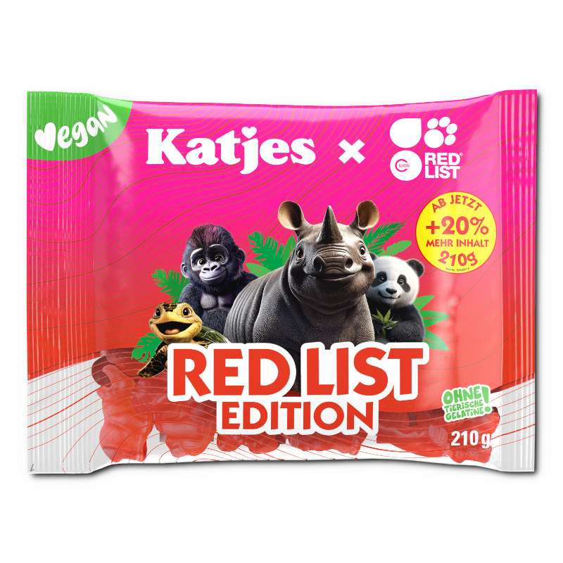 Katjes Red List Edition, veganes Fruchtgummi, 20 Beutel je 210g Katjes Red List Edition, veganes Fruchtgummi, 20 Beutel je 210g Bild 3
