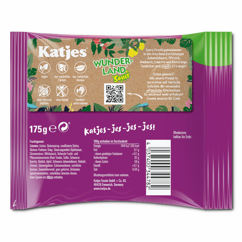 Katjes Wunderland saures, veganes Fruchtgummi, 22 Beutel je 175g Katjes Wunderland saures, veganes Fruchtgummi, 22 Beutel je 175g Bild 3