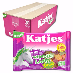Katjes Wunderland saures, veganes Fruchtgummi, 18 Beutel je 210g Bild 1