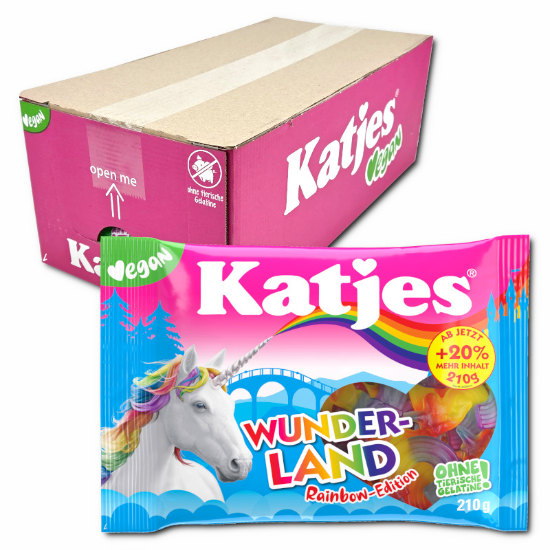 Katjes Wunderland Rainbow-Edition, veganes Fruchtgummi, 20 Beutel je 210g Katjes Wunderland Rainbow-Edition, veganes Fruchtgummi, 20 Beutel je 210g Bild 1