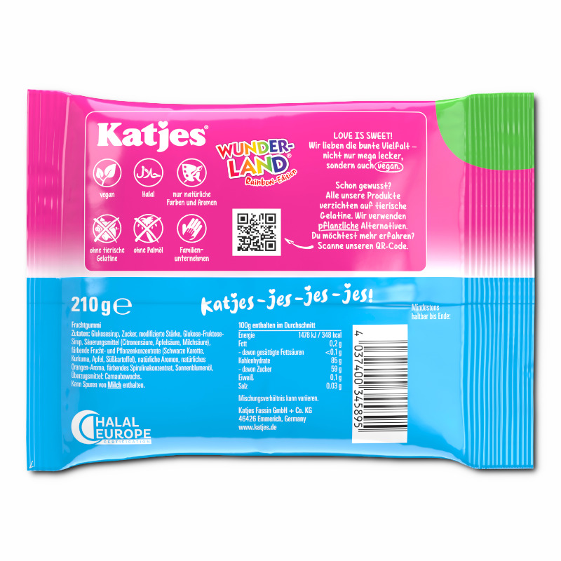 Katjes Wunderland Rainbow-Edition, veganes Fruchtgummi, 20 Beutel je 210g Katjes Wunderland Rainbow-Edition, veganes Fruchtgummi, 20 Beutel je 210g Bild 4