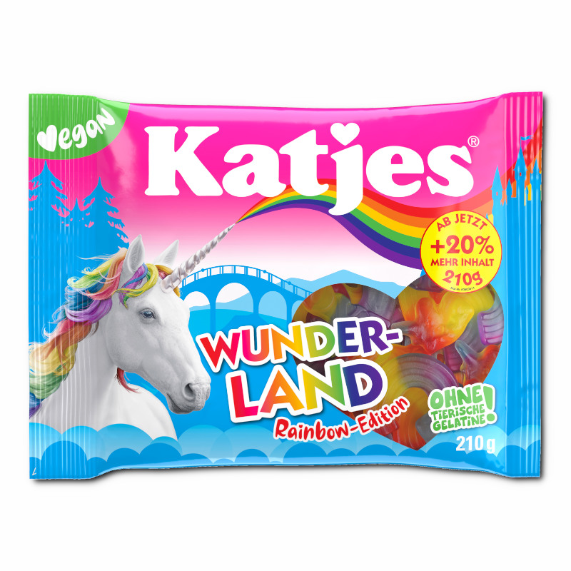 Katjes Wunderland Rainbow-Edition, veganes Fruchtgummi, 20 Beutel je 210g Katjes Wunderland Rainbow-Edition, veganes Fruchtgummi, 20 Beutel je 210g Bild 3