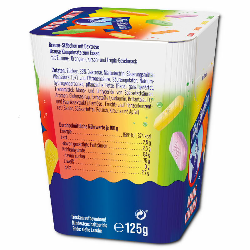 Frigeo Ahoj-Brause Brause-Stäbchen, sauer, 18 Packungen je 125g Frigeo Ahoj-Brause Brause-Stäbchen, sauer, 18 Packungen je 125g Bild 5