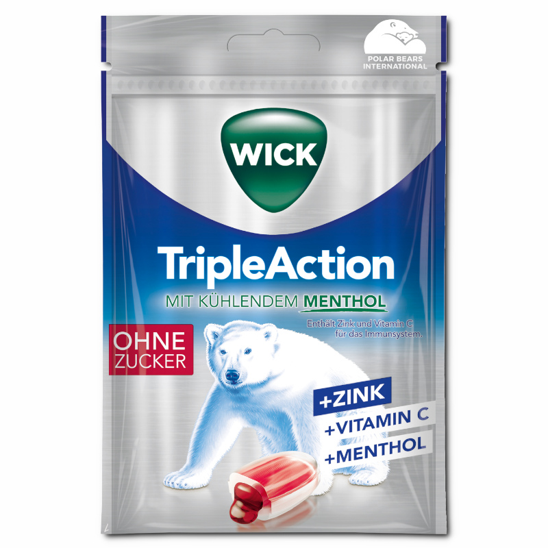 Wick Triple Action ohne Zucker, Halsbonbon, 20 Beutel je 72g Wick Triple Action ohne Zucker, Halsbonbon, 20 Beutel je 72g Bild 2