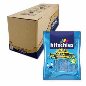Hitschler Saure Drachenzungen Blau, Fruchtgummi, 20 Beutel je 125g Bild 1