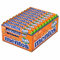 Mentos Fanta Orange Rolle, Kaubonbon, Dragee, 40 Stück Mentos Fanta Orange Rolle, Kaubonbon, Dragee, 40 Stück Bild 1