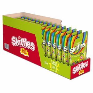 Skittles Crazy Sours, Bonbons, Dragees, 15 Beutel je 136g Bild 1