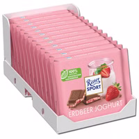 Ritter Sport Erdbeer-Joghurt, Schokolade, 12 Tafeln je 100g Ritter Sport Erdbeer-Joghurt, Schokolade, 12 Tafeln je 100g Bild 1