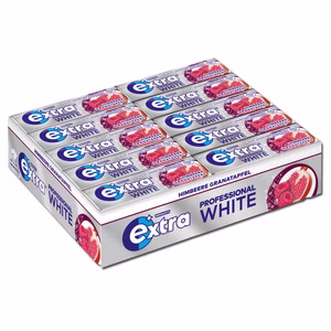 Wrigley Extra Professional White Himbeere Granatapfel Dragee, 30 Packungen je 14g Bild 1