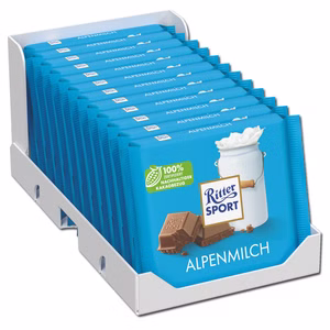 Ritter Sport Alpenmilch, Schokolade, 12 Tafeln je 100g Bild 1