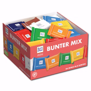 Ritter Sport Bunter Mix, Minis, Schokolade, 84 Tafeln Ritter Sport Bunter Mix, Minis, Schokolade, 84 Tafeln Bild 1