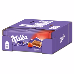 Milka Erdbeer Schokolade, 22 Tafeln je 100g Bild 1