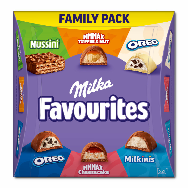 Milka Favourites Family Pack, gefüllte Schokolade, 203g Packung Milka Favourites Family Pack, gefüllte Schokolade, 203g Packung Bild 3