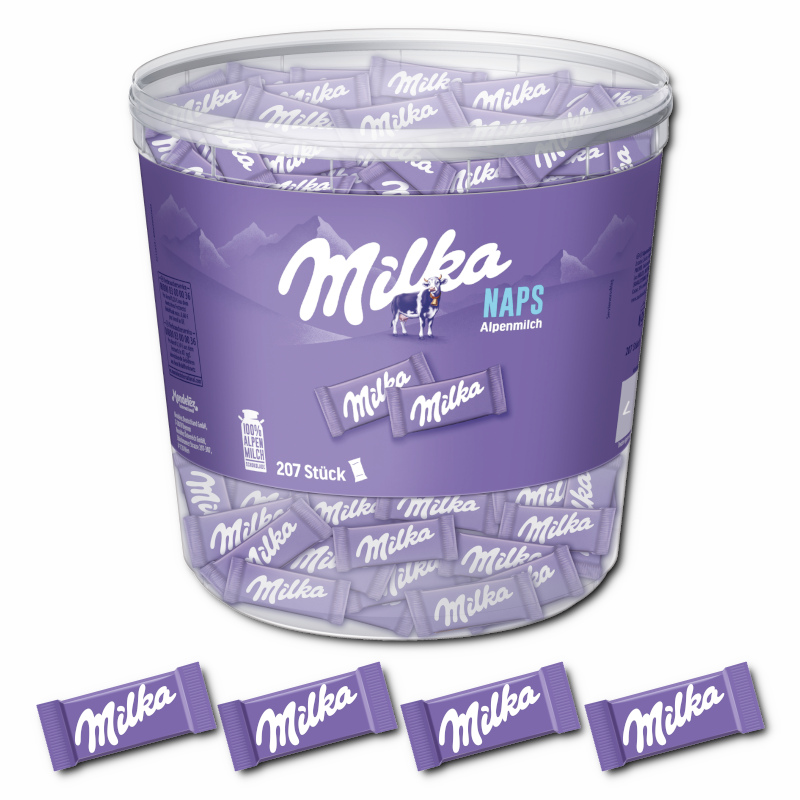 Milka Naps Alpenmilch Schokolade 1 kg Dose Milka Naps Alpenmilch Schokolade 1 kg Dose Bild 1