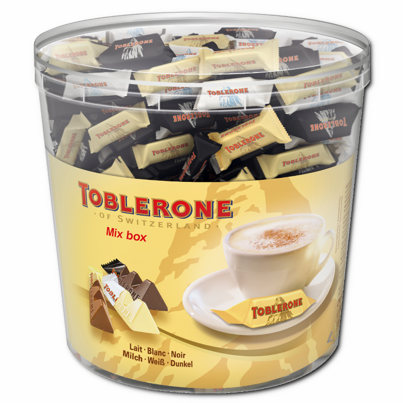 Toblerone Tiny Mix,  Mini Schokoladen-Riegel, 904g Dose Toblerone Tiny Mix,  Mini Schokoladen-Riegel, 904g Dose Bild 2