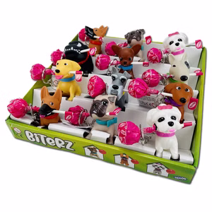 Biterz, Hund als Schlüsselanhänger mit Lutscher, 12 Stück je 10,5g Biterz, Hund als Schlüsselanhänger mit Lutscher, 12 Stück je 10,5g Bild 1