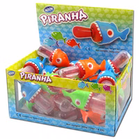 Piranha Lutscher, Lolli, 24 Stück je 15g Piranha Lutscher, Lolli, 24 Stück je 15g Bild 1