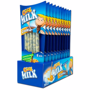 Cool Milk, Milch-Trinkhalme Cookie-Geschmack, 10 Packungen Cool Milk, Milch-Trinkhalme Cookie-Geschmack, 10 Packungen Bild 1