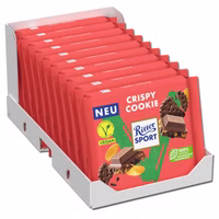 Ritter Sport Vegan Crispy Cookie, Schokolade, 10 Tafeln je 100g Ritter Sport Vegan Crispy Cookie, Schokolade, 10 Tafeln je 100g Bild 1