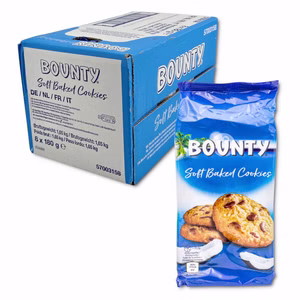Bounty Cookies, Kekse, Gebäck, 8 Packungen je 180g Bounty Cookies, Kekse, Gebäck, 8 Packungen je 180g Bild 1