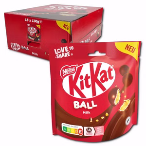 Nestle KitKat Ball Milk, Schokolade, 15 Beutel je 130g Bild 1