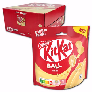 Nestle KitKat Ball White, Schokolade, 15 Beutel je 130g Bild 1