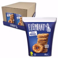 Elephant Baked Squeezed Pretzels Sea Salt, Laugengebäck, 12 Beutel je 80g Elephant Baked Squeezed Pretzels Sea Salt, Laugengebäck, 12 Beutel je 80g Bild 1