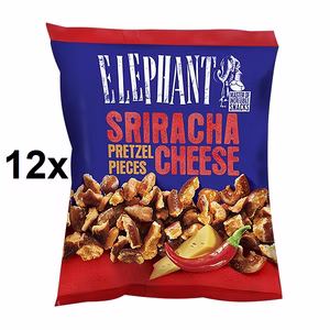 Elephant Pretzel Pieces Sriracha Cheese, Laugengebäck, 12 Beutel je 125g Elephant Pretzel Pieces Sriracha Cheese, Laugengebäck, 12 Beutel je 125g Bild 1