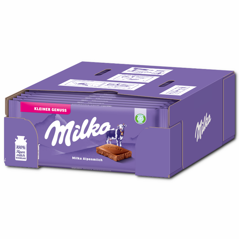 Milka Alpenmilch Schokolade Die Kleine 19 Tafeln je 45g Milka Alpenmilch Schokolade Die Kleine 19 Tafeln je 45g Bild 1