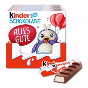 Ferrero Kinder Schokolade 4er, Riegel, 20 Tafeln je 50g Ferrero Kinder Schokolade 4er, Riegel, 20 Tafeln je 50g Bild 1