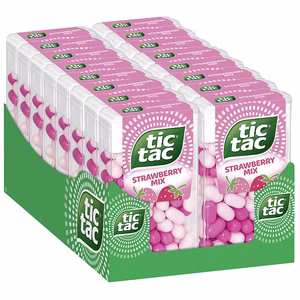 Ferrero Tic Tac Strawberry Mix 110er, Großpackung, 16 Packungen je 54g Ferrero Tic Tac Strawberry Mix 110er, Großpackung, 16 Packungen je 54g Bild 1