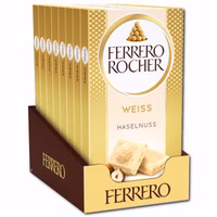 Ferrero Rocher Weiss, Schokolade, 8 Tafeln je 90g Ferrero Rocher Weiss, Schokolade, 8 Tafeln je 90g Bild 1