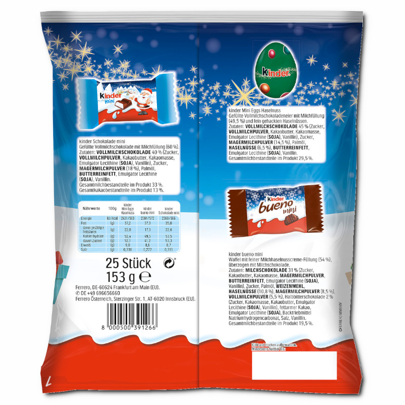 Ferrero Kinder Mix Weihnachts-Minis, Schokolade, 153g Beutel Ferrero Kinder Mix Weihnachts-Minis, Schokolade, 153g Beutel Bild 5