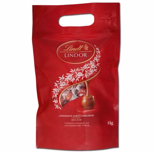 Lindt Lindor Milch, Schokolade, 1kg Beutel Bild 1